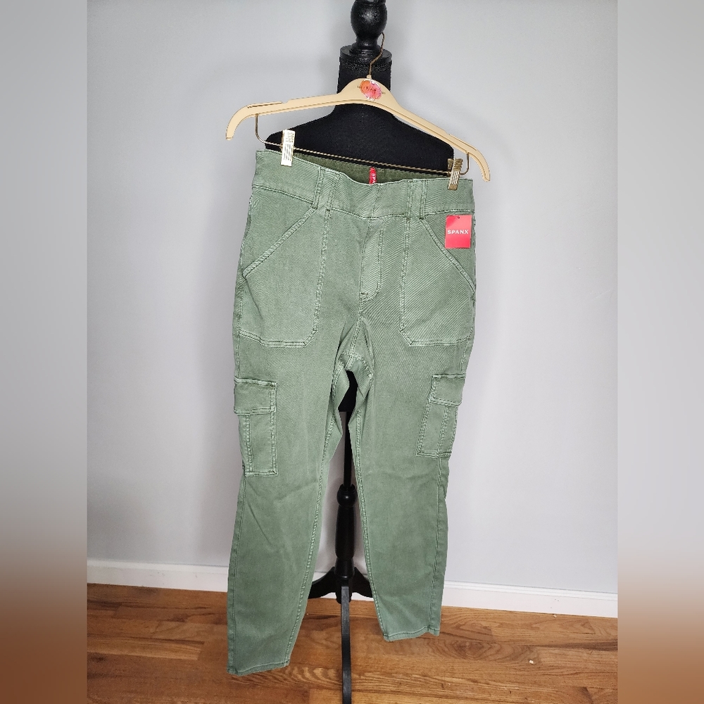 New, Spanx, Green, Cargo Pants 1X